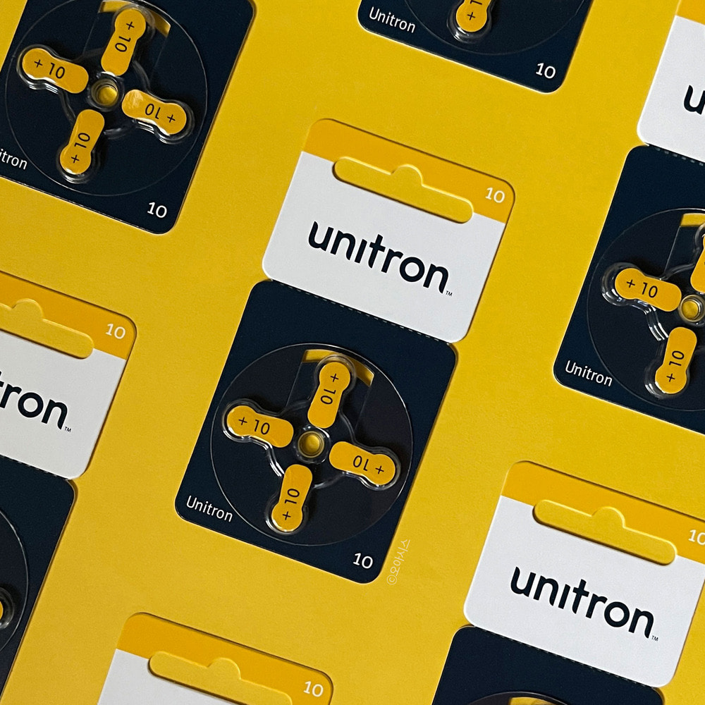 유니트론 10A 보청기 배터리 40알 1박스 정품 노란색